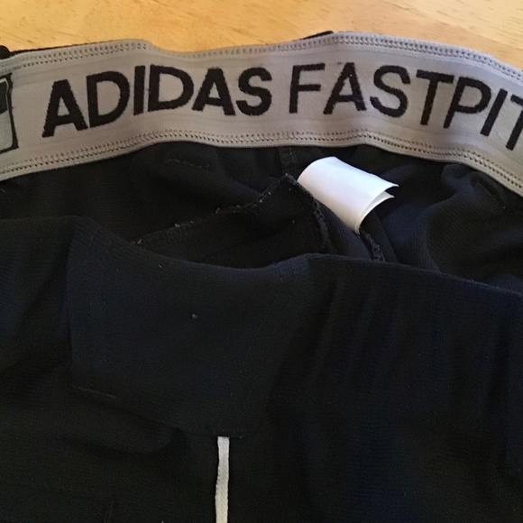 ADIDAS Fastpitch Women’s Size M Black Softball Cropped Pants with Stripes - Picture 5 of 8